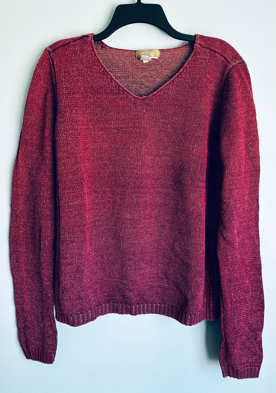 THE TERRITORY AHEAD 100% Cotton Sweater Burgundy Women's XL